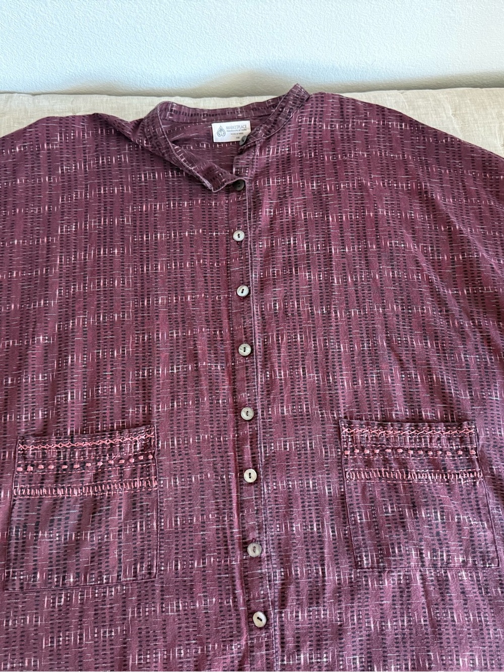 Marketplace Handwork of India Oversized Boho Shirt Tunic Size 1X - Picture 7 of 14